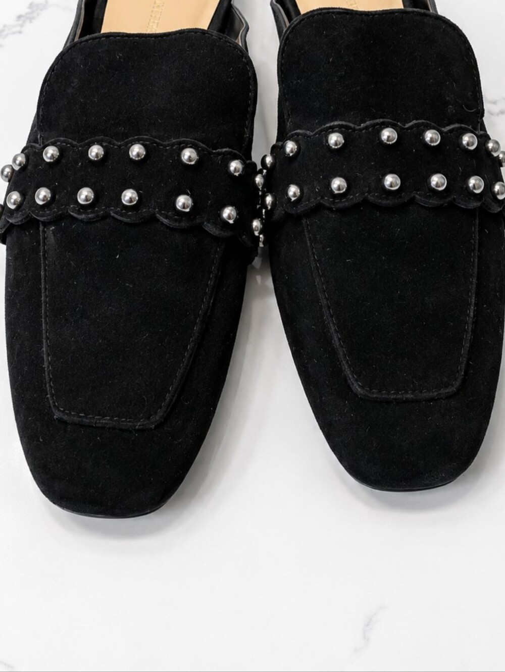 Stuart Weitzman Superstud Suede Mules in black US5.5 - Picture 5 of 10